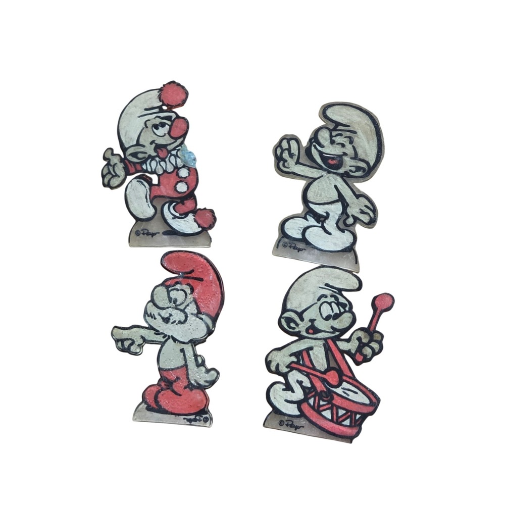 Vintage 1983 Shrinky Dinks Smurfs Peyo Piece Smurfs Papa Smurf Drummer Clown